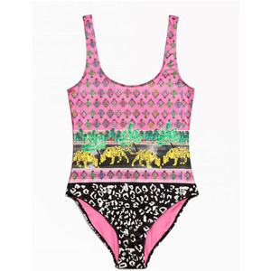 & Other Stories Pink and Black One Piece Swimsuit